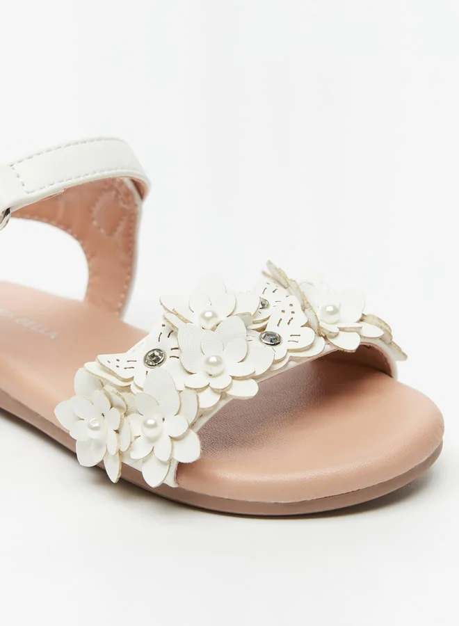 فلورا بيلا من شو إكسبرس Girls Embellished Sandals with Hook and Loop Closure