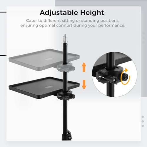 Varku Microphone Stand Tray, Universal Clamp-On Rack Tray, Mic Stand Holder with Strong Load Capacity, Microphone Stand Shelf for Live Streaming Recording Karaoke - Image 3