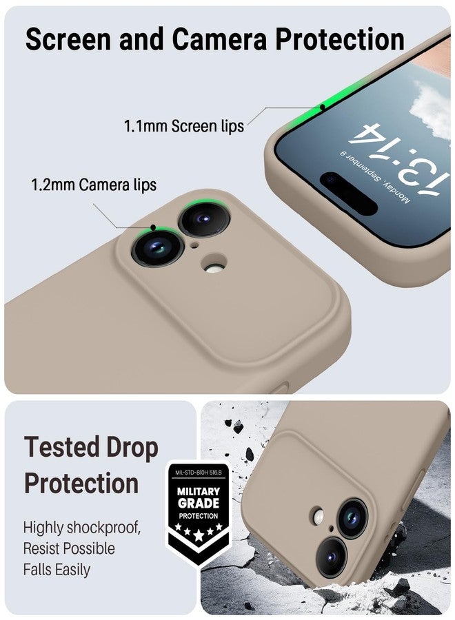 اوتوفلاي جراب OTOFLY المغناطيسي لهاتف iPhone 17، متوافق مع Magsafe، جراب كلاسيكي من السيليكون السائل، زر تحكم مدمج بالكاميرا، بطانة من الألياف الدقيقة مقاومة للخدش، لون بني فاتح - Image 4