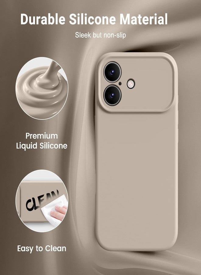 اوتوفلاي جراب OTOFLY المغناطيسي لهاتف iPhone 17، متوافق مع Magsafe، جراب كلاسيكي من السيليكون السائل، زر تحكم مدمج بالكاميرا، بطانة من الألياف الدقيقة مقاومة للخدش، لون بني فاتح - Image 2