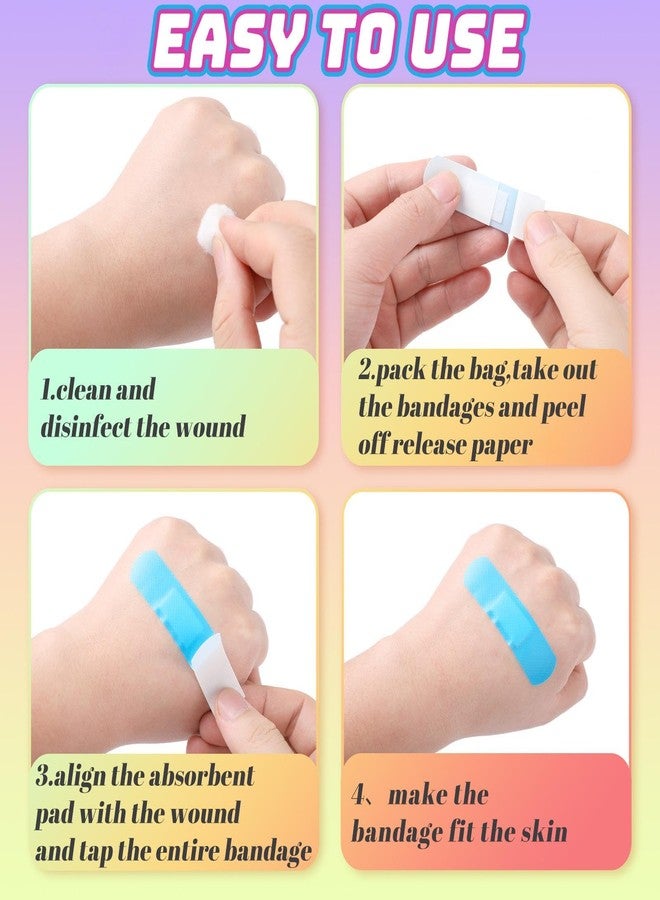 Yinder 120 Pcs Kids Bandages Bulk Colorful Flexible Bandages Neon Waterproof Breathable Strip Protect Cuts and Scrapes for Children Toddlers, 2.83'' x 0.75'' - Image 5