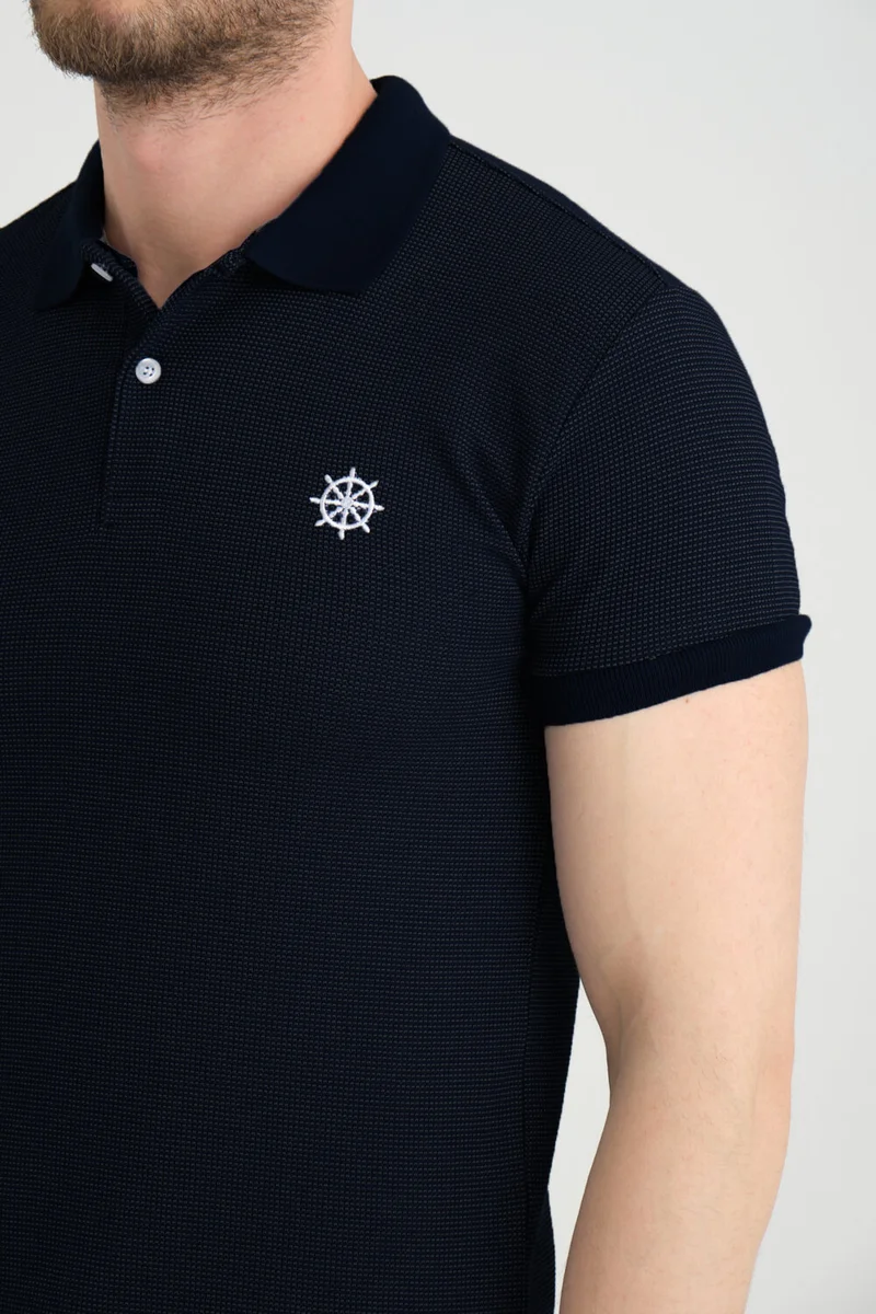 Varetta Men's Raven Black Regular Cut Polo Neck Men's T-Shirt