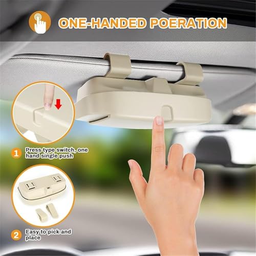 KANISYA Universal Car Visor Sunglasses Case Holder, Plastic Eyeglasses Clip Storage Case Holder Organizer, Sun Visor with Hidden Magnetic Car Sunglasses Organizer Suit for All The Vehicle Models - Image 2
