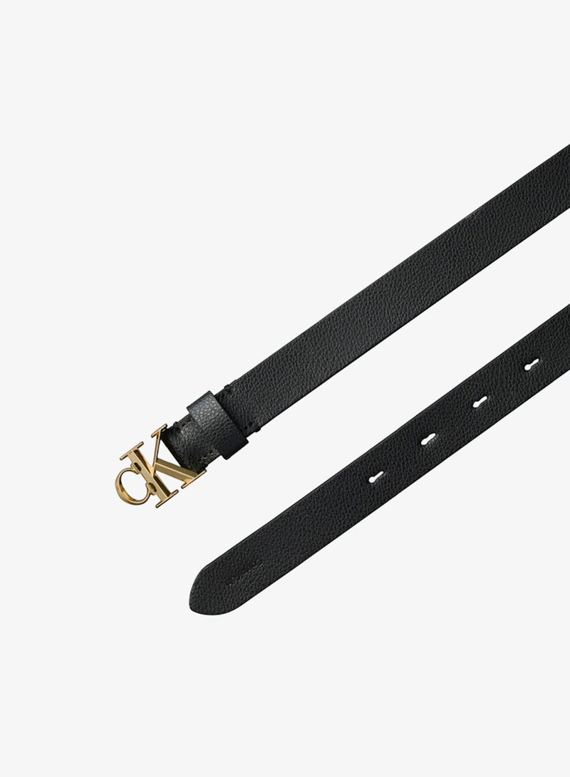 CALVIN KLEIN Pebble Grain Leather Monogram Buckle Belt - Image 3
