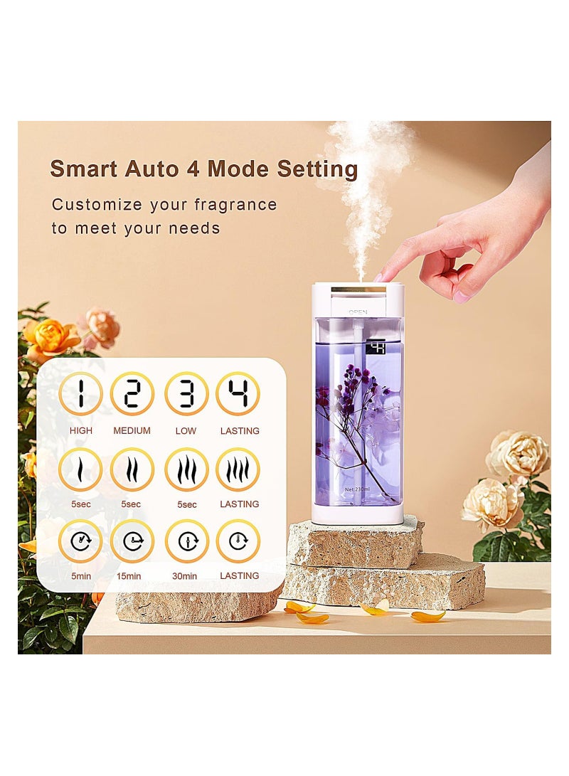 Excefore جهاز رائحة زيت أساسي، معطرات بدون ماء سعة 230 مل لغرف كبيرة، معطر Aromatherapy قابل لإعادة الشحن عبر USB، معطر رائحة صامت للمنزل والفندق والمكتب - Image 4