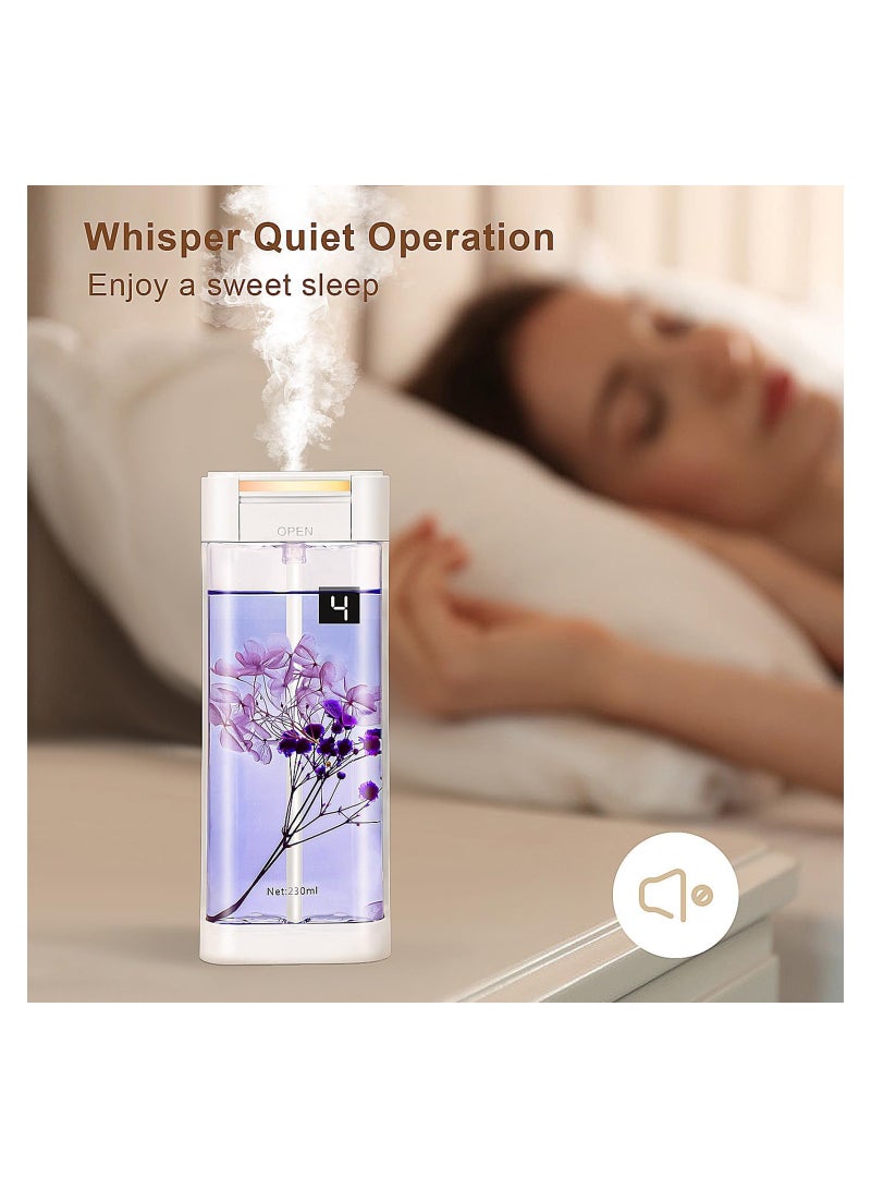 Excefore جهاز رائحة زيت أساسي، معطرات بدون ماء سعة 230 مل لغرف كبيرة، معطر Aromatherapy قابل لإعادة الشحن عبر USB، معطر رائحة صامت للمنزل والفندق والمكتب - Image 2