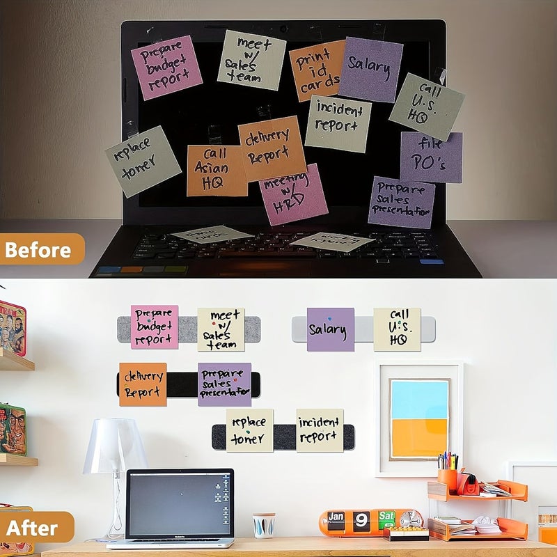 Velvet Bulletin Board 4 Large Cork Boards with 35 Push Pins Black Gray White Self Adhesive - Image 5