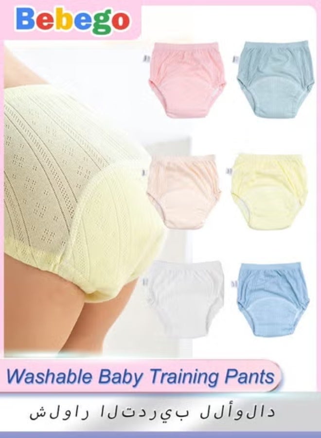 BEBEGO 6pcs Washable Youngsters Training Pants - Breathable Cloth Diapers with Leak-Proof Liners, Assorted Colors, Training Pants, Youngsters's, All-season - Image 1