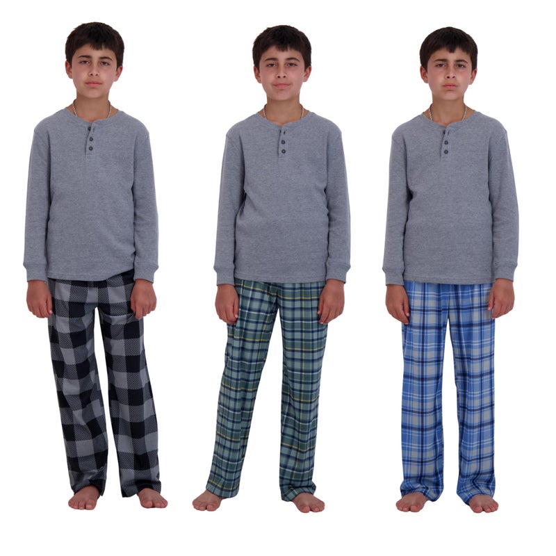US Angels Boys Pajama Pants - 3 Pack, Boys' Sleepwear, Breathable and Soft PJ Pants, Pajama Bottoms for Teens, Youths, and Kids - Size 7 8 10-12 14-16 - Image 2