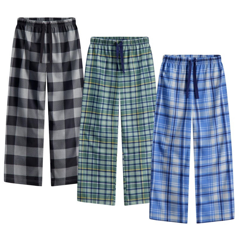 US Angels Boys Pajama Pants - 3 Pack, Boys' Sleepwear, Breathable and Soft PJ Pants, Pajama Bottoms for Teens, Youths, and Kids - Size 7 8 10-12 14-16 - Image 1