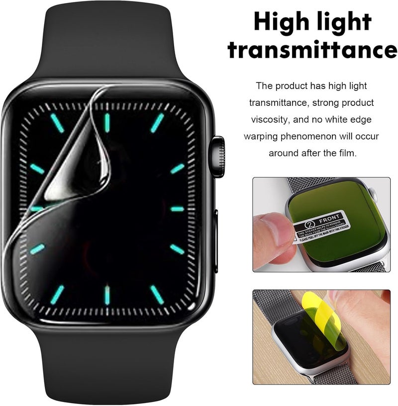 2 Pcs Screen Protector Films for Compatible Smartwatch Model 3, High Transparency TPU Shield Film with Wet and Dry Wipes, Protective Watch Screen Cover for Fitness and Outdoor Use - Image 4