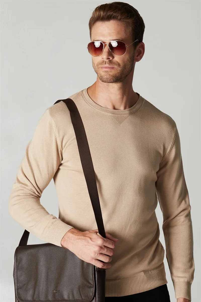 Tudors Slim Fit Narrow Cut Crew Neck Men's Sweater