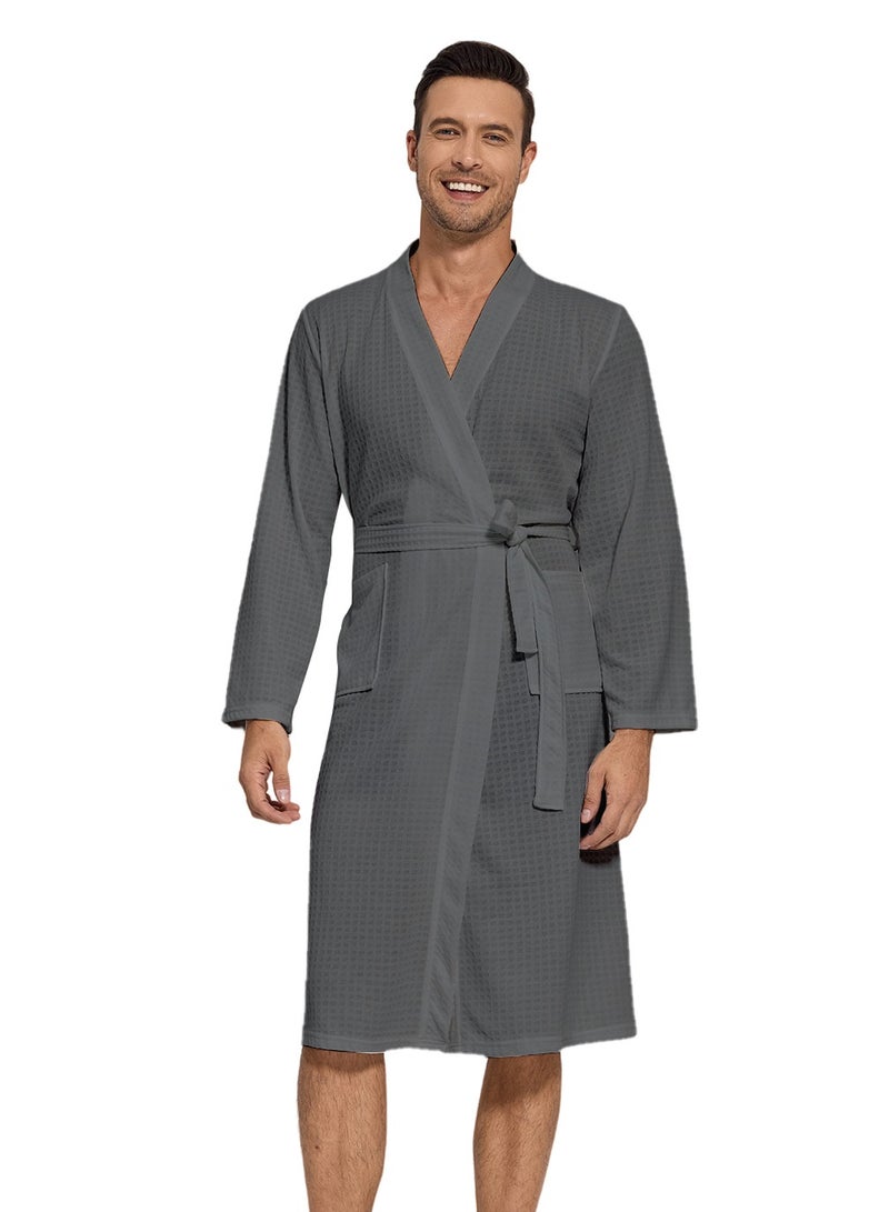 Etertoyle Waffle Weave Bath Robe After Shower Quick Dry Lightweight Unisex Bathrobe For Men & Women - Image 2