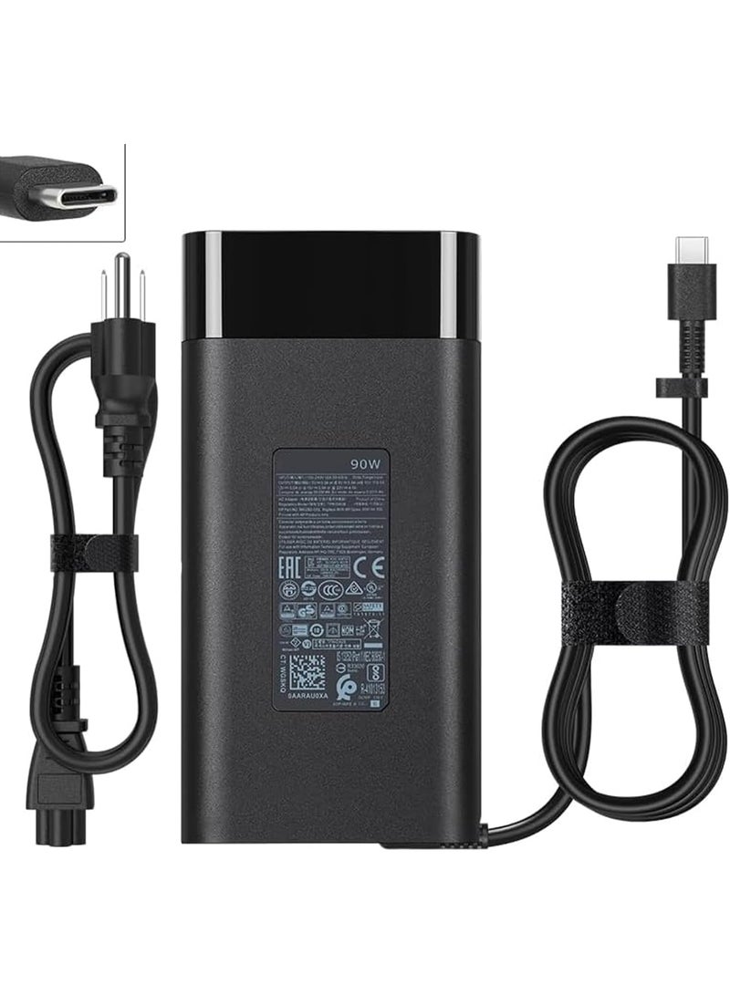 Terabyte 90W USB C Charger For HP Spectre x360 13 14 15 Envy x360 14 15 16 17 inch 2-in-1 Pavilion Plus 14 EliteBook,ProBook,ZHAN 66 Pro,Pro c640 c645 Fortis Chromebook,ZBook Firefly,Elite Dragonfly Laptop - Image 1