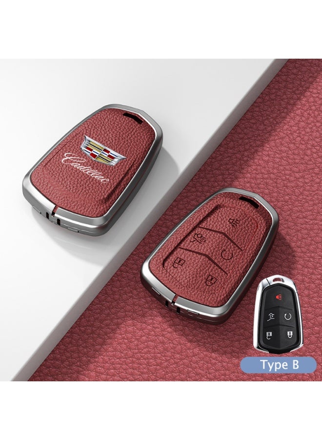 كاديلاك حالة حماية مفتاح السيارة الجلدية الممتازة مناسبة لكاديلاك XT5 XT6 XT4 CT5 CT6 ATSL XTS GT4 حالة قشرة مفتاح السيارة - Image 1