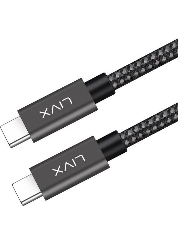 Livx - Dual Pack Solid 100W 5A Type C To Type C Pd 2.0 5 Gbps 2 Meter Fast Charging and Data Cable Space Gray - Image 1