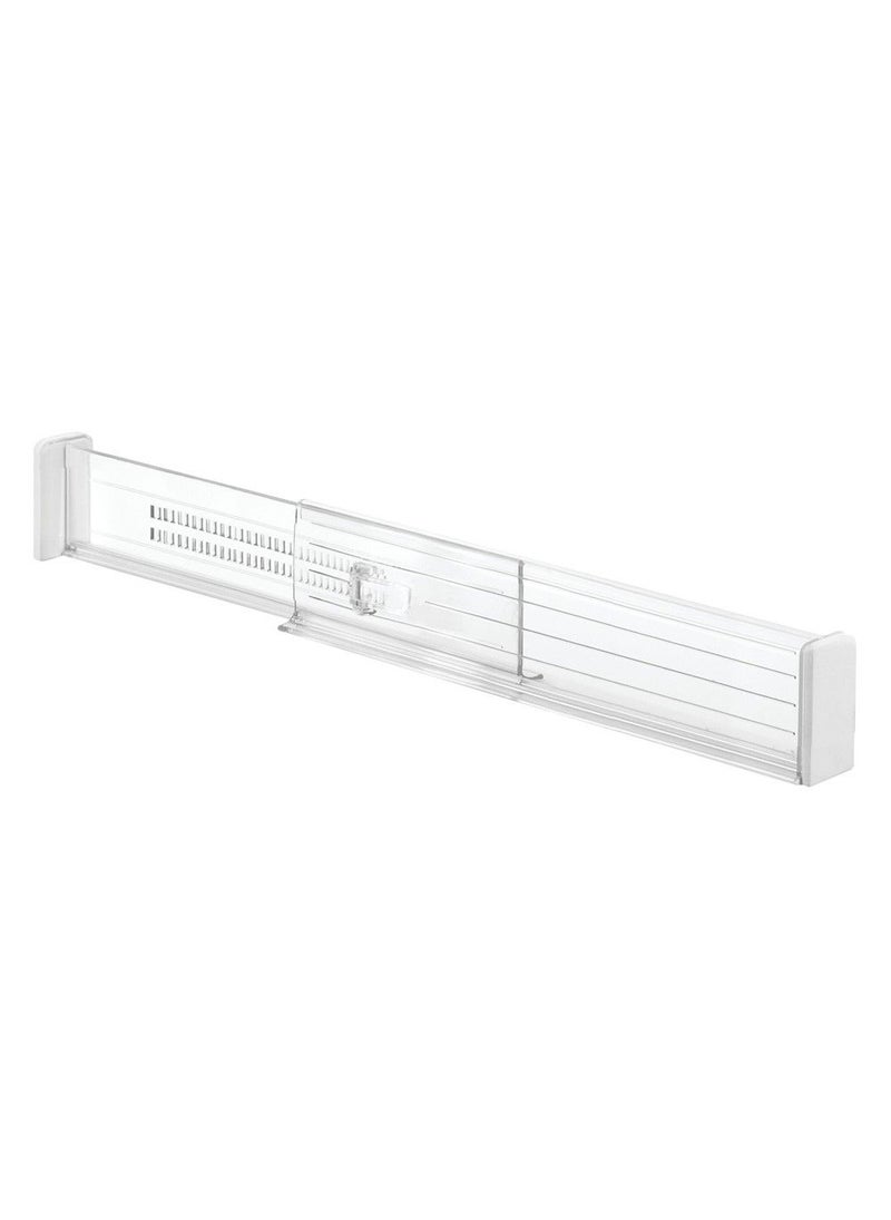 iDesign Linus Adjustable Drawer Divider Set of 2 Clear Expandable Drawer Organizer for Kitchen Bathroom Office Storage Plastic Drawer Separator for Utensils Makeup Clothes Organization - Image 3