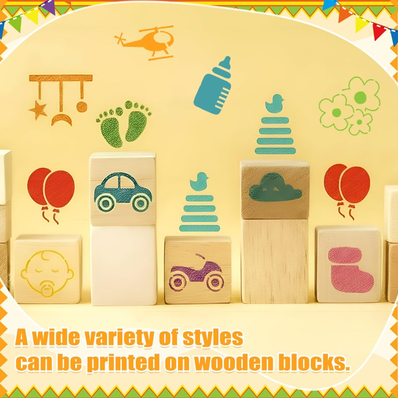 Fainne 100 Pcs Small Stencils for Crafts, 1.5 Inch Reusable Painting Stencils Painting Crafts Templates for Wood, Wall, Home Decor, Canvas, Fabric(Letter, Baby Shower) - Image 4