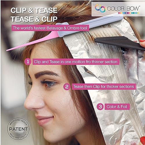 ColorBow Teasing Clip Comb (5 Pack), Coloring Styling Tools - Hairstylist Must Haves for Highlights balayage board Companion Ombré Trimming & Cutting - Flat Iron Comb Attachment Clip on - Image 2