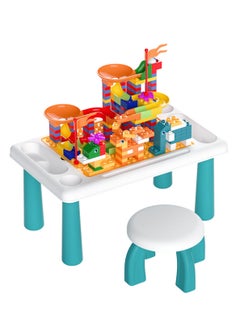 LOOPITYS Equipped with a set of 300 compatible large block children's desks and chairs, game block style children's desks and chairs, children's activity tables with storage space, and children's STEM toys  - Image 3