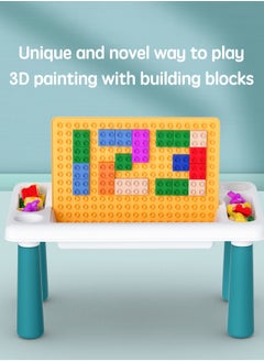 LOOPITYS Equipped with a set of 300 compatible large block children's desks and chairs, game block style children's desks and chairs, children's activity tables with storage space, and children's STEM toys  - Image 5