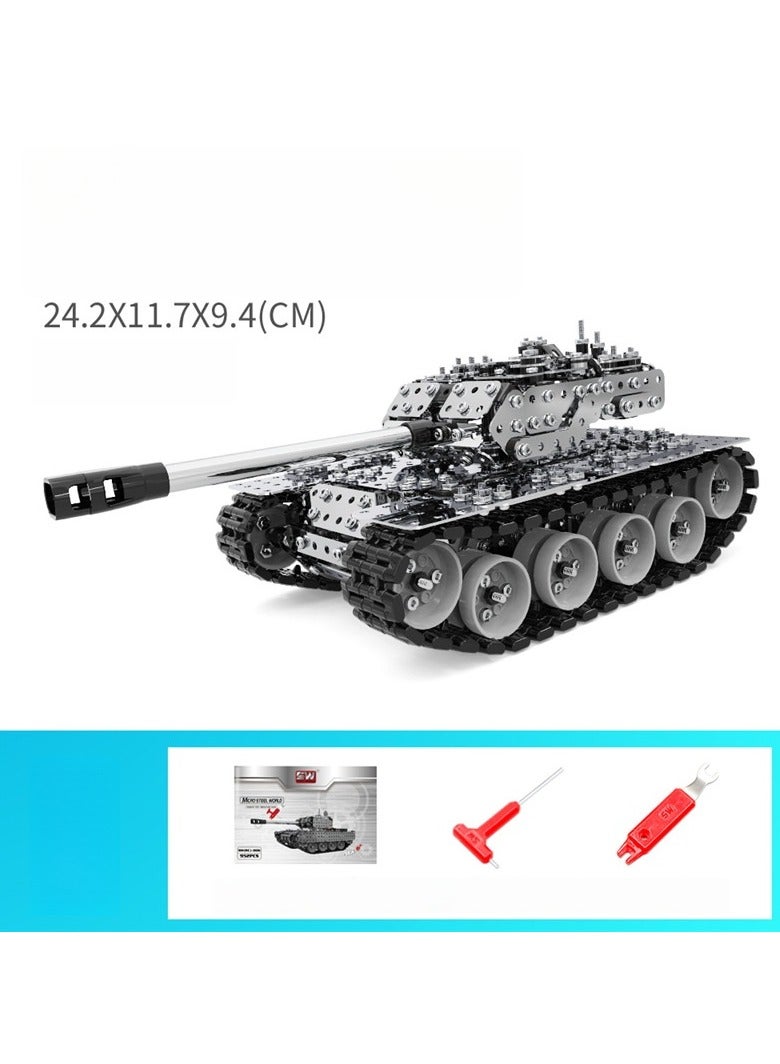 🚓 DIY Metal Tank Toy Kit – 843PCS Track Vehicle Building Set for Kids & Teens Ages 8+ | STEM Assembly Play Car with Realistic Details  - Image 2