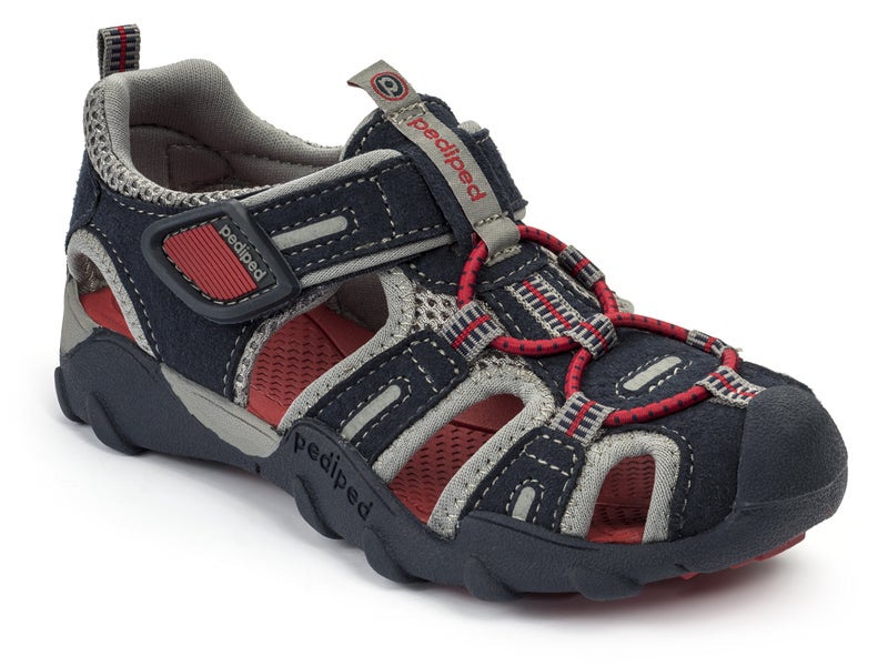 pediped boys Flex Canyon K sandals NavyRed 8 Little Kid US