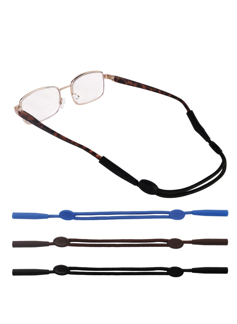 T NEWFUN Tailless Sunglasses with Adjustable Eyeglass Straps Sport Style 3 Pack 14 Inch Eyeglass Cord Straps for Kids Women Men  - Image 1