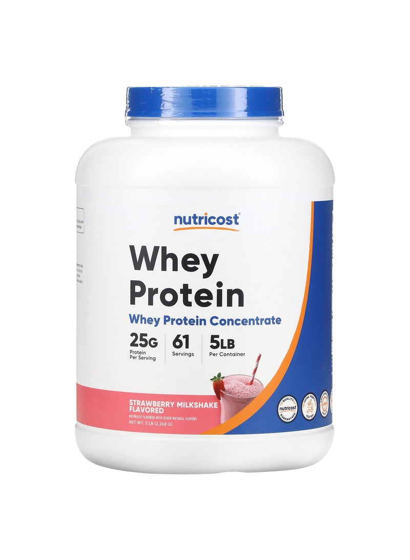 Nutricost Whey Protein Concentrate, Strawberry Milkshake, 5 lb (2,268 g)