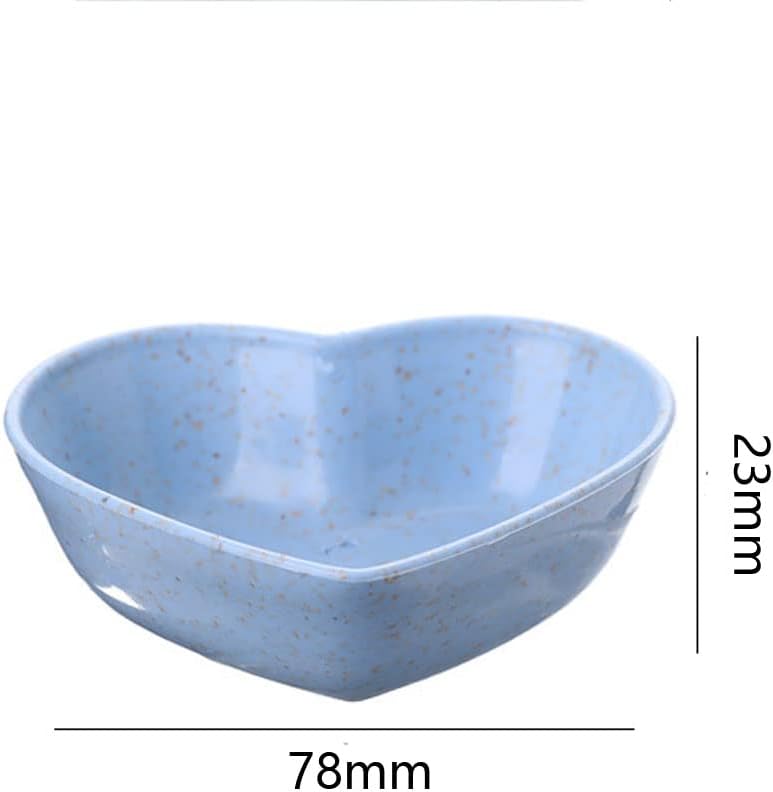 Teensery 4 Pcs Plastic Heart Shaped Sauce Dishes Small Dipping Bowl for Sushi Snack Appetizer BBQ Mixed Color - Image 2