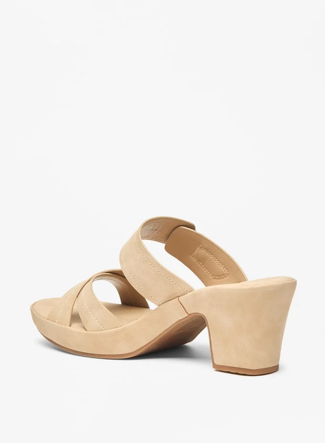 Le Confort Women's Solid Slip-On Cross Strap Sandals