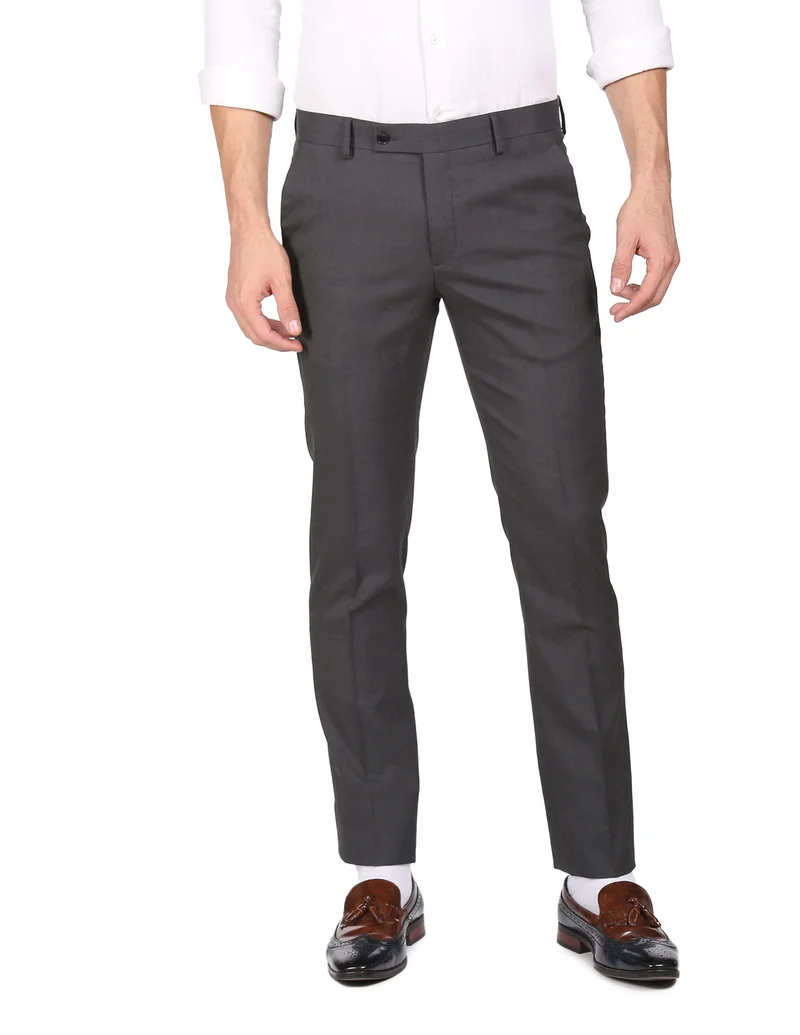 Hudson Tailored Fit Solid Formal Trousers