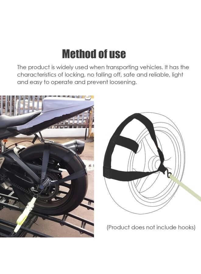 Universal Motorcycle Rear Wheel Tie Down Strap for Transport Safety - Lashing Straps/Black - Image 5