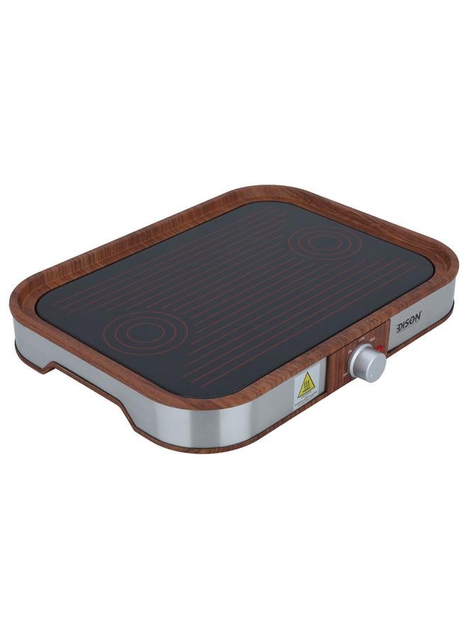 EDISON Hot Plate Steel 600 Watt Wooden Brown - Image 3