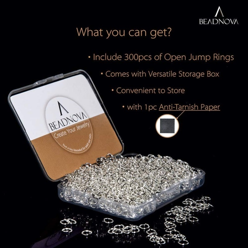 BEADNOVA 4mm Silver Jump Rings for Jewelry Making Open Jump Rings for Keychains and Necklace Repair (300Pcs) - Image 2