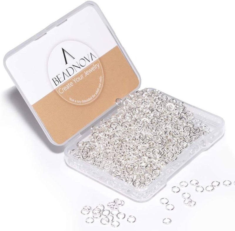 BEADNOVA 4mm Silver Jump Rings for Jewelry Making Open Jump Rings for Keychains and Necklace Repair (300Pcs) - Image 1