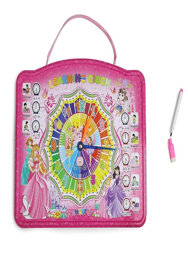 Fiddlys 3 in 1 Learning Clock, Daily Routine & White Board megnetic, Learning & Educational Toy Multicolor - Image 1