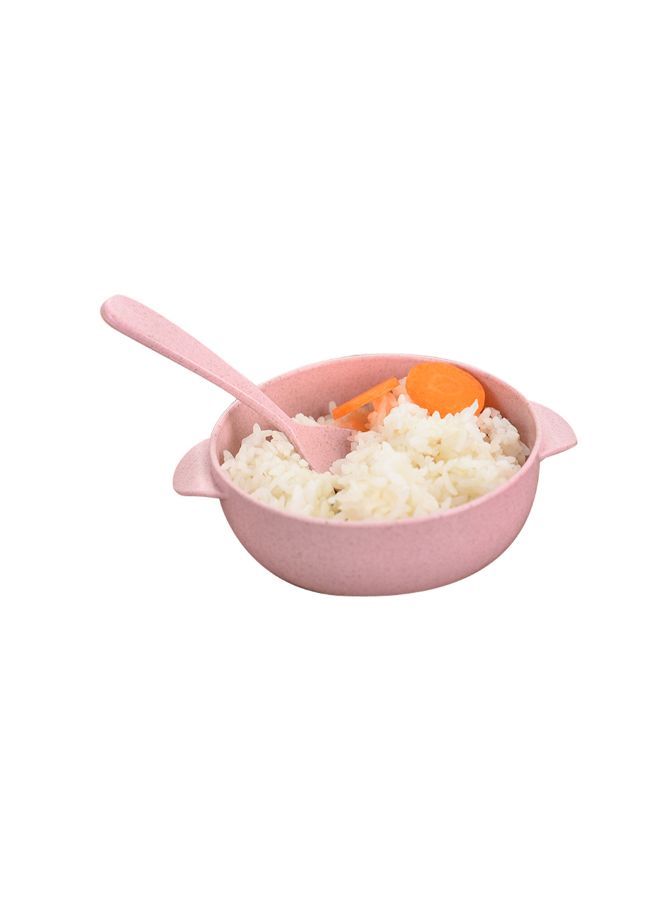 2-Piece Wheat Straw Dinnerware Set Pink 12.5cm - Image 2