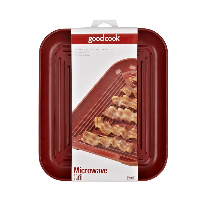 GoodCook GoodCook Everyday Microwave Grill BPAFree Bacon Tray and Cooking Tray 10Inch Microwave Cookware for Bacon Sausage and Hot Dogs Heat Safe to 400F Dishwasher Safe Grease Draining Design  - Image 2