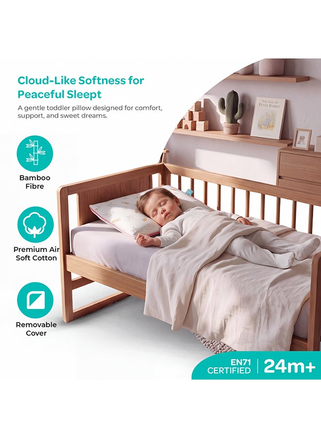 مون Butter Cotton Toddler Pillow - Bamboo Fibre Kids Pillow with Removable Cotton Pillowcase -Carrot - Image 2