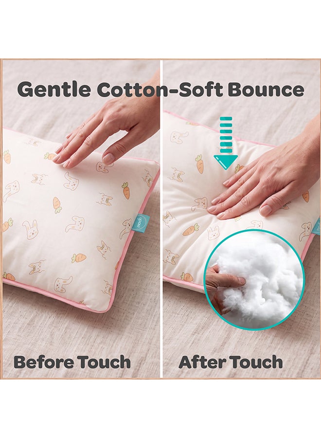 مون Butter Cotton Toddler Pillow - Bamboo Fibre Kids Pillow with Removable Cotton Pillowcase -Carrot - Image 4