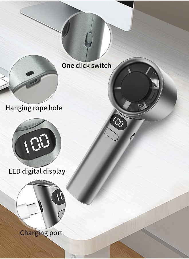 ACHAS 2025 Handheld Mini Fan with 1-120 Speed Adjustable USB-C Rechargeable High Speed Personal Fan, 1800mAh Battery Powered Fan - Image 5