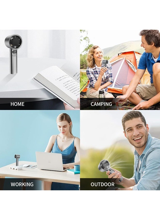 ACHAS 2025 Handheld Mini Fan with 1-120 Speed Adjustable USB-C Rechargeable High Speed Personal Fan, 1800mAh Battery Powered Fan - Image 3