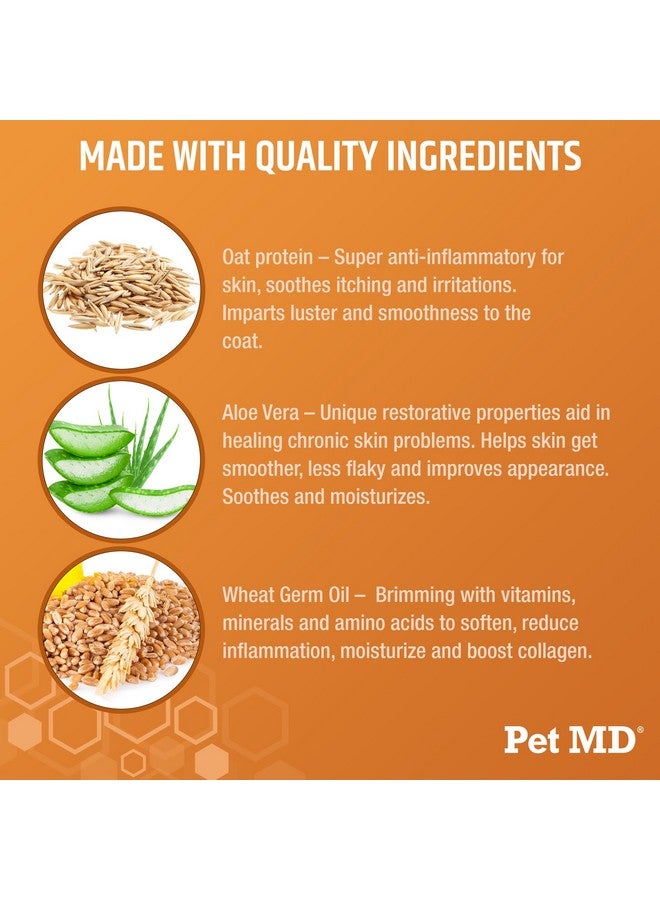 بيت إم دي شامبو الشوفان للكلاب والقطط من Pet MD لتخفيف الحكة وترطيب البشرة والفراء الجاف - 16 أونصة - Image 4