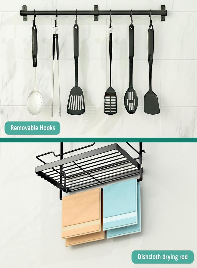 NADAMOO Spice Rack and Kitchen Utensil Hanger, Wall Mounted，with Towel Rack - Image 3