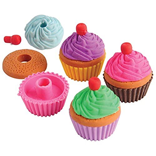 U.S. Toy Lot Of 12 Pull Apart Assorted Color Cupcake Erasers - Image 4
