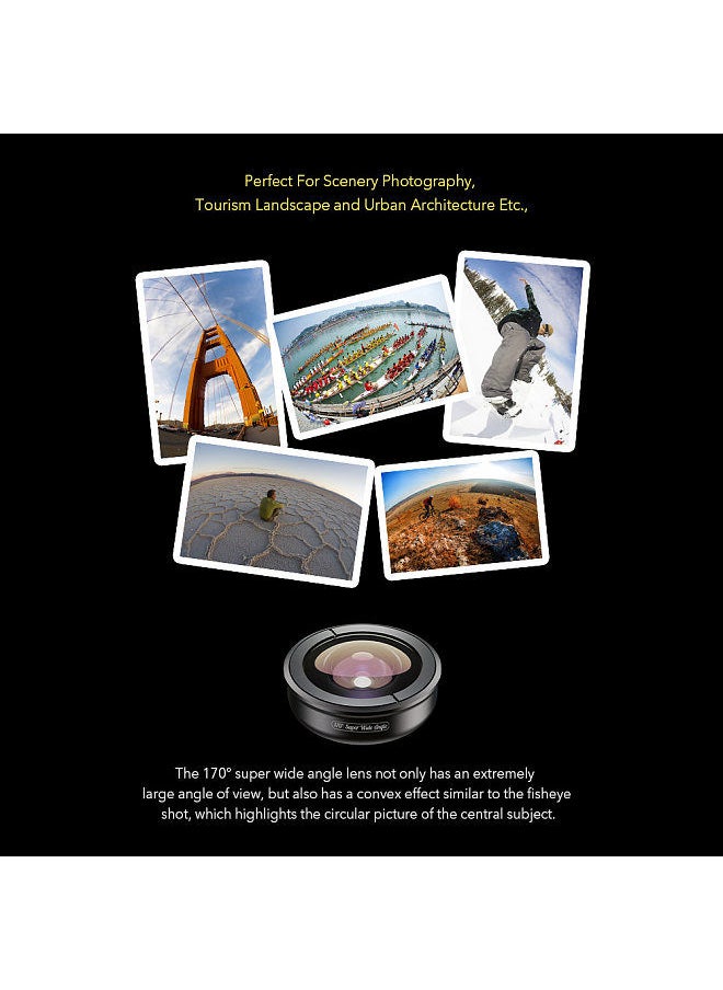 APEXEL APEXEL APL-HD5SW 170° Super Wide Angle Lens for Dual Lens / Single Lens Smartphone for iPhone Pixel Samsung Galaxy Huawei Smartphones  - Image 2