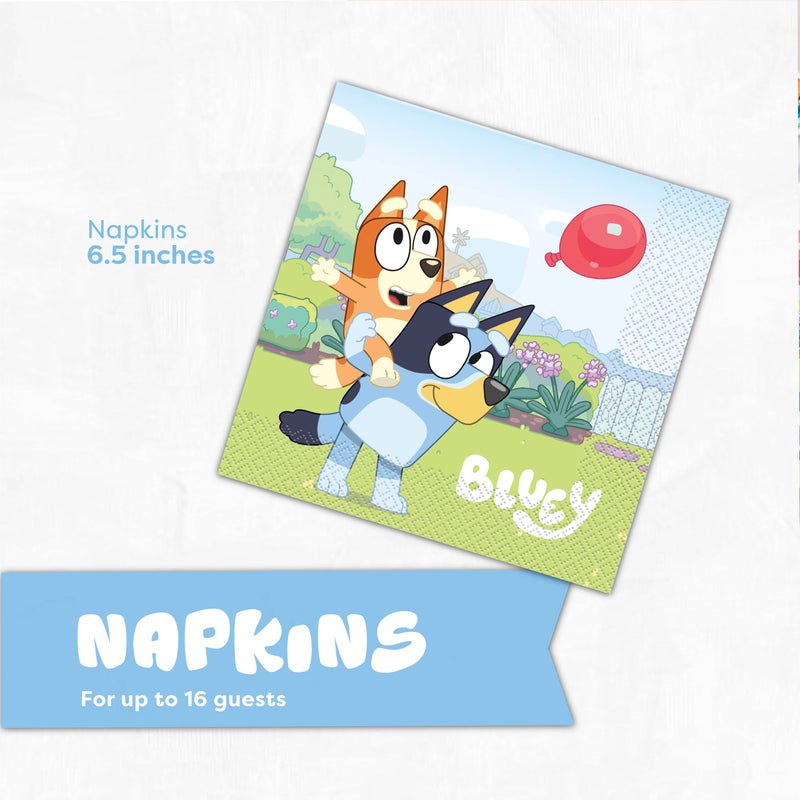 Unique Bluey Birthday Party Supplies | Serves 16 | Bluey Party Supplies | Bluey Birthday Decorations | Bluey Party Decorations | Bluey Plates and Napkins - Image 4