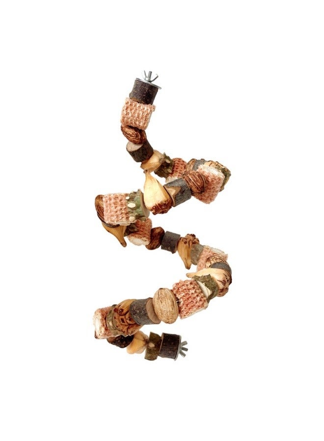 general Parrot toy mountain pineapple nut skewers log block gnawing skewers climbing ladder grinding beak bird toys landscaping bird supplies 50cm - Image 1