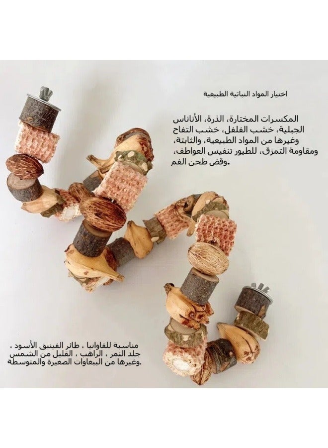 general Parrot toy mountain pineapple nut skewers log block gnawing skewers climbing ladder grinding beak bird toys landscaping bird supplies 50cm - Image 2